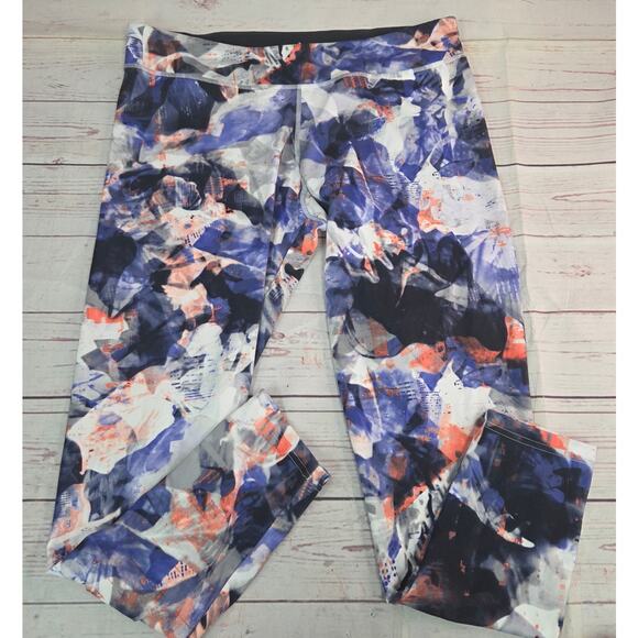 Adidas Climalite Large Leggings Full Length Purple/Orange/BLue - Picture 1 of 7